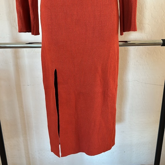 ANRABESS *NEW* Women's 2023 Fall Bell Long Sleeve Ribbed Knit Sweater Dress - Picture 8 of 10